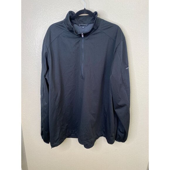 Port Authority Mens 3XL Black Half-Zip Pullover Lightweight Polyester Jacket - Picture 2 of 6